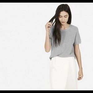 Everlane Short Sleeve Ribbed Sweater Tee in Grey